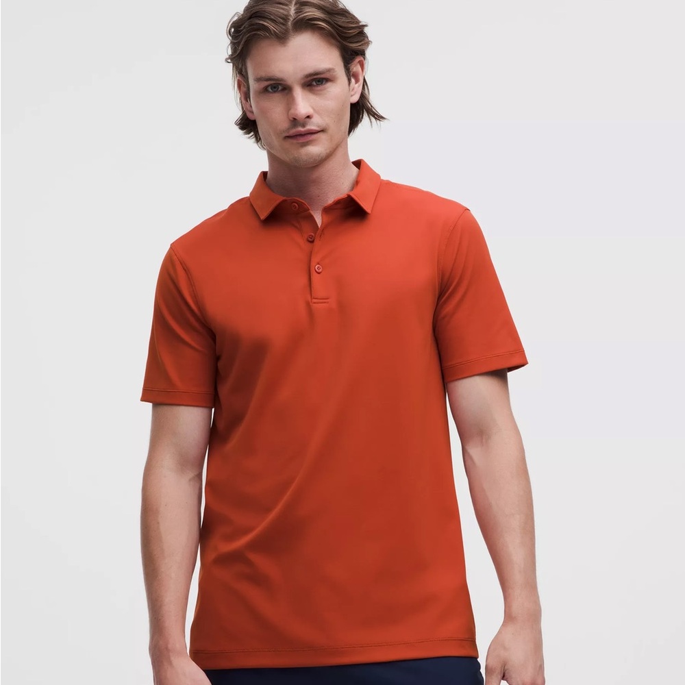 LULULEMON Men's Polo S/S ShowZero Shirt Performance Size Small Orange NWT‎ $98